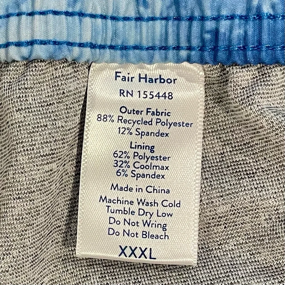 Fair Harbor Swim Trunks Adult 3XL XXXL The Anchor Clark Blue BreezeKnit Liner